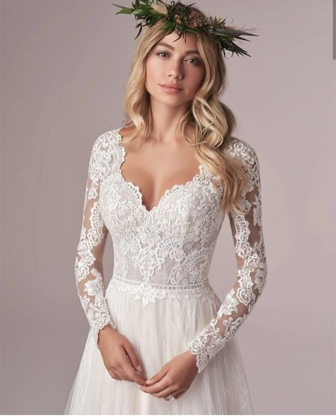 Wedding Dress For Women Corset Low Back Floor Length Lace Appliques White Tulle Chiffon Bridal Gown