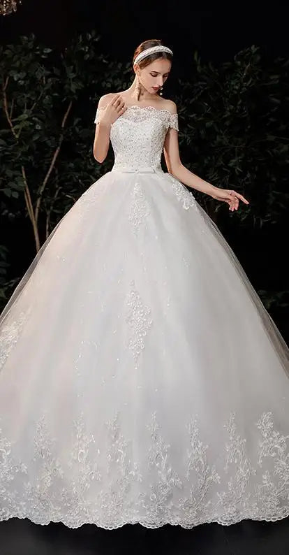 Wedding Dress 2024New Luxury Full Sleeve Sexy V-neck Bride Dress With Train Ball Gown Princess Classic Wedding Gowns