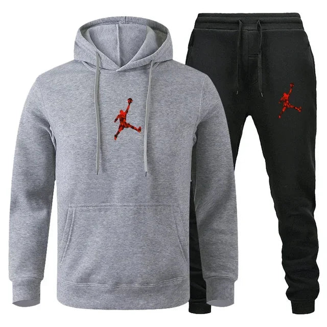 Spring and winter men and women can pullover hoodie + jogging pants two-piece hip hop sportswear suit fashion trend