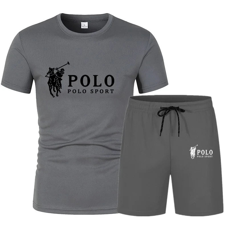 Men's summer two-piece T-shirt and shorts, fitness and freedom, casual wear, jogging clothes, summer fashion