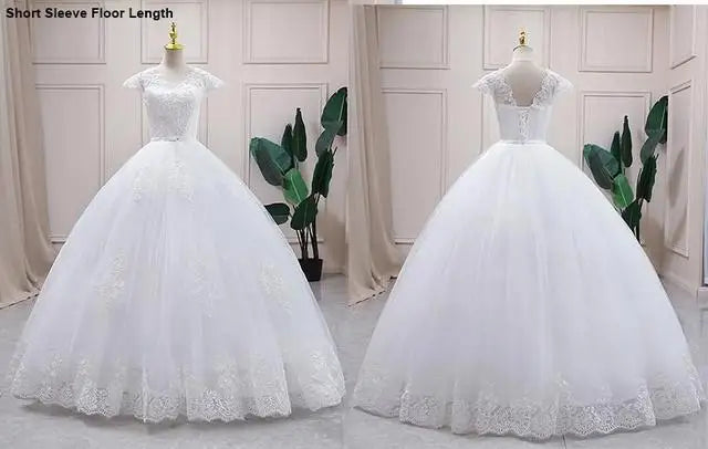 Wedding Dress 2024New Luxury Full Sleeve Sexy V-neck Bride Dress With Train Ball Gown Princess Classic Wedding Gowns