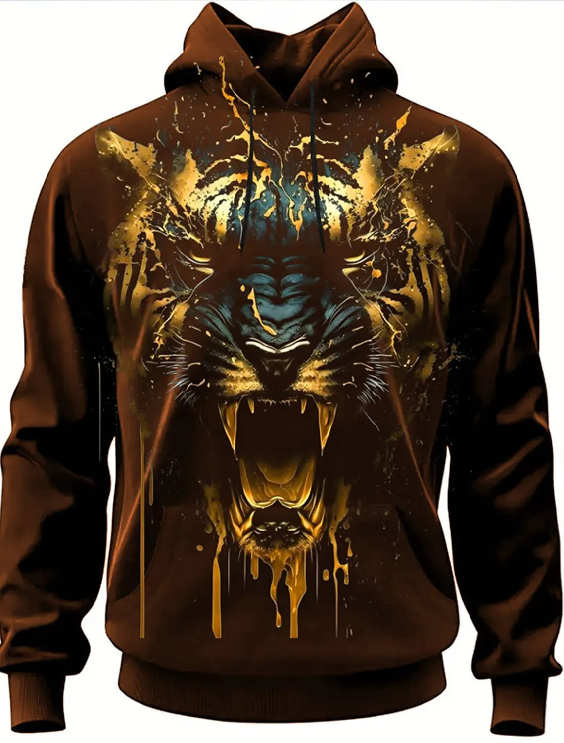 Graphic Lion Men's Fashion 3D Print Hoodie Streetwear Hoodies Long Sleeve Hooded Print Front Pocket Spring Hoodie Sweatshirt