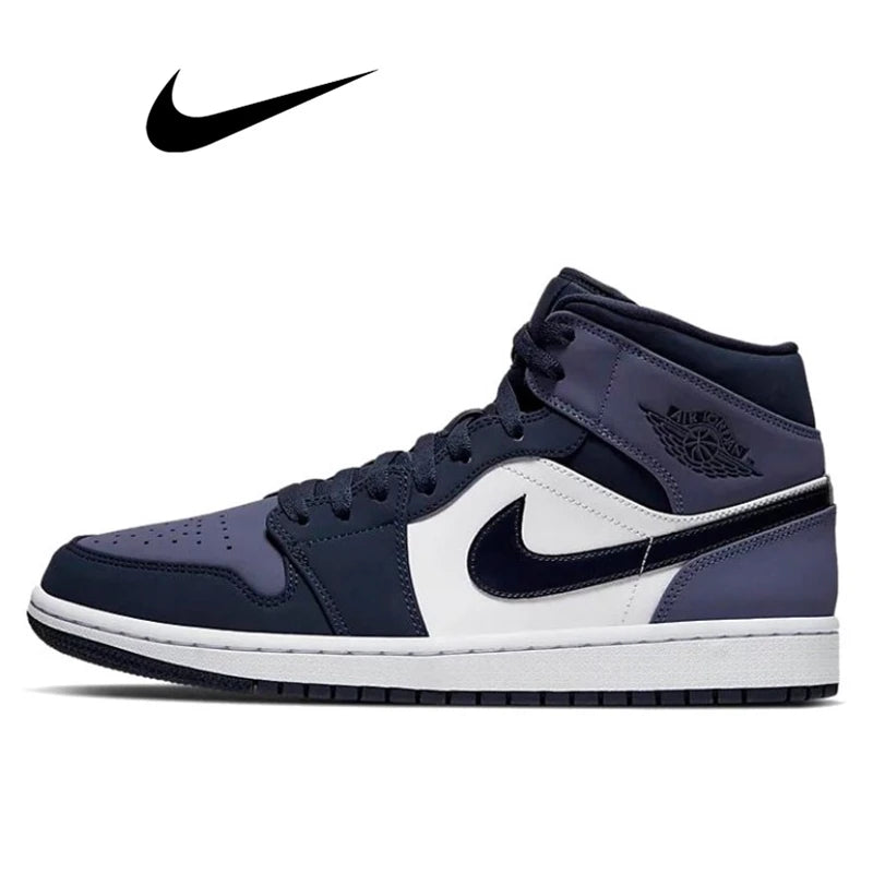 Nike x Air Jordan 1 Retro High OG Basketball Shoes For Men's Women's Classics Grey Smoke Outdoor Sports Sneakers