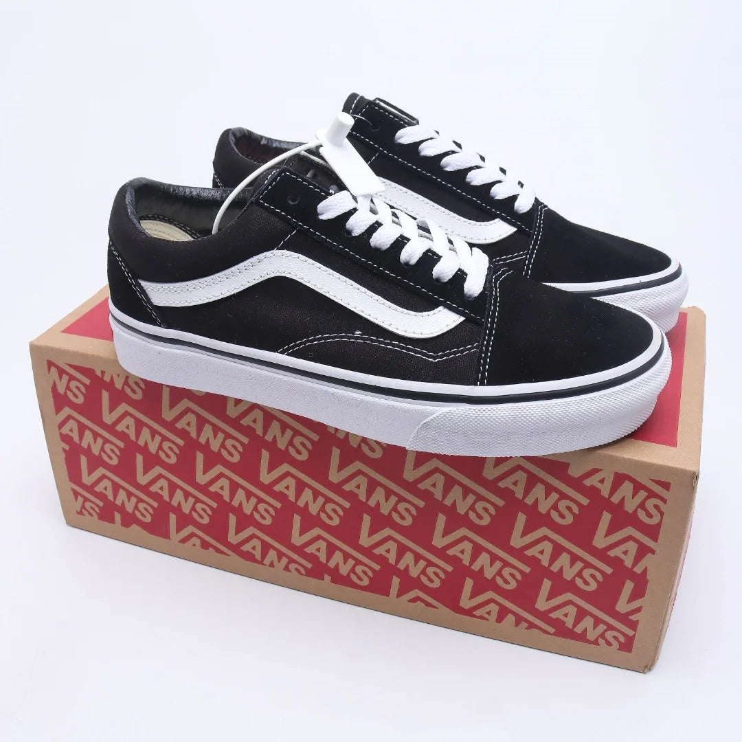 Vans Old Skool Black Shoes Original Men Women Sneakers Unisex Skateboarding Shoes Lace-Up Shoes Athletic Tenis Walking Shoes