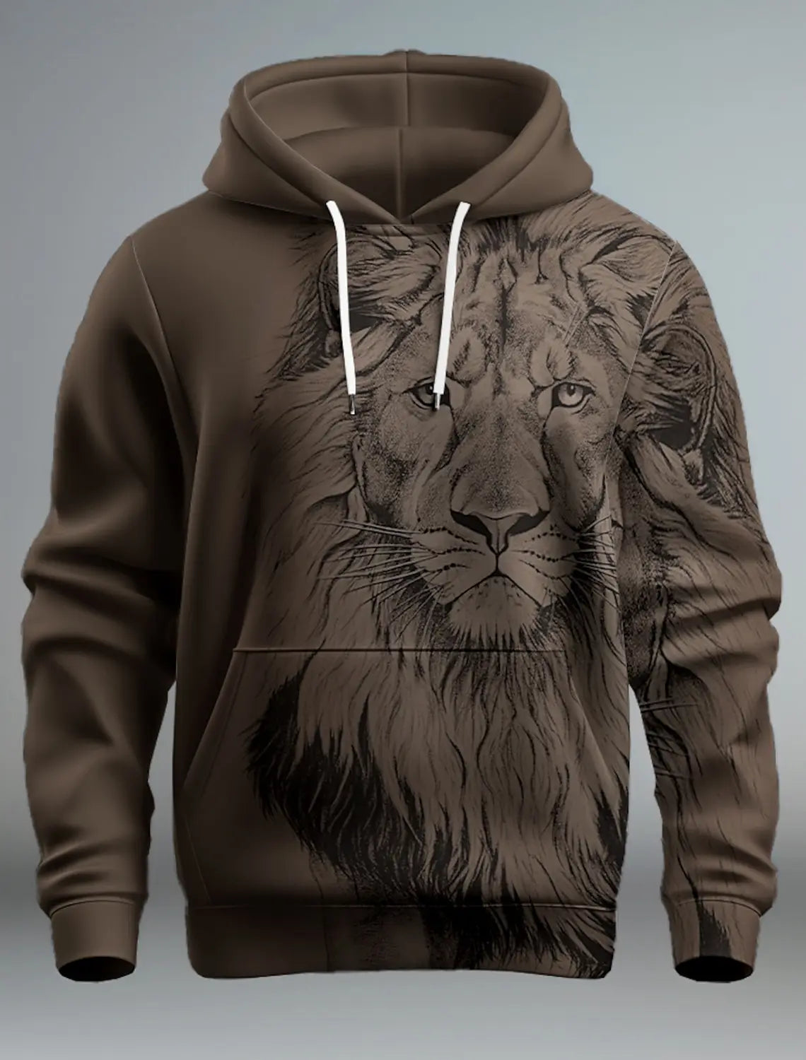 Graphic Lion Men's Fashion 3D Print Hoodie Streetwear Hoodies Long Sleeve Hooded Print Front Pocket Spring Hoodie Sweatshirt