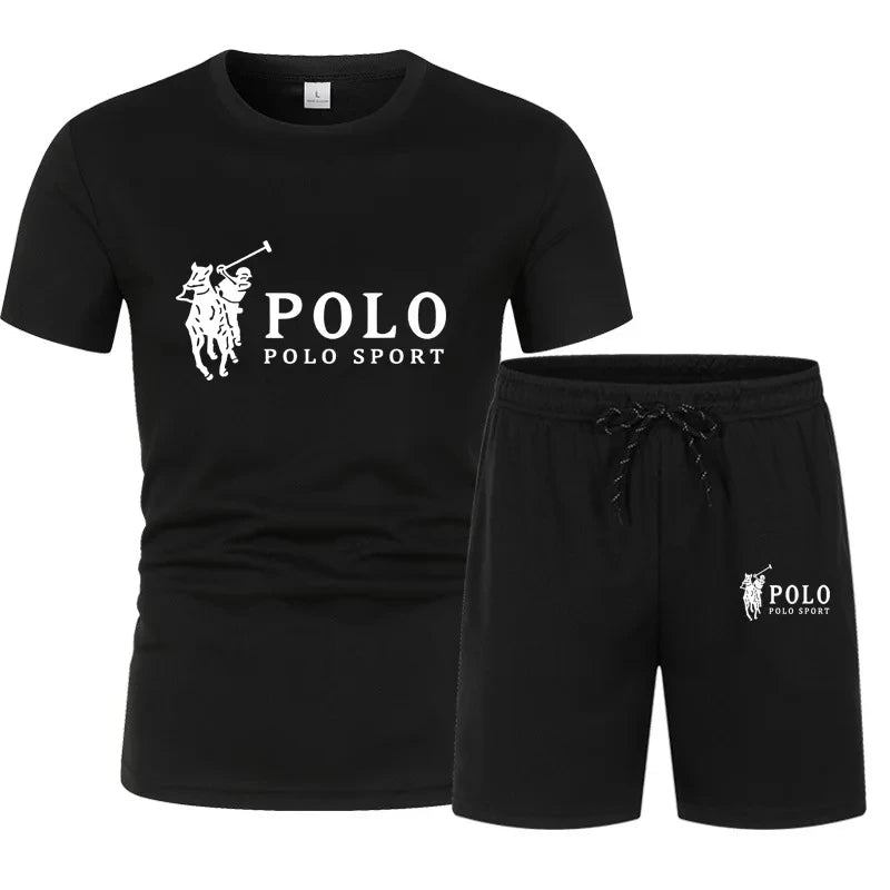 Men's summer two-piece T-shirt and shorts, fitness and freedom, casual wear, jogging clothes, summer fashion