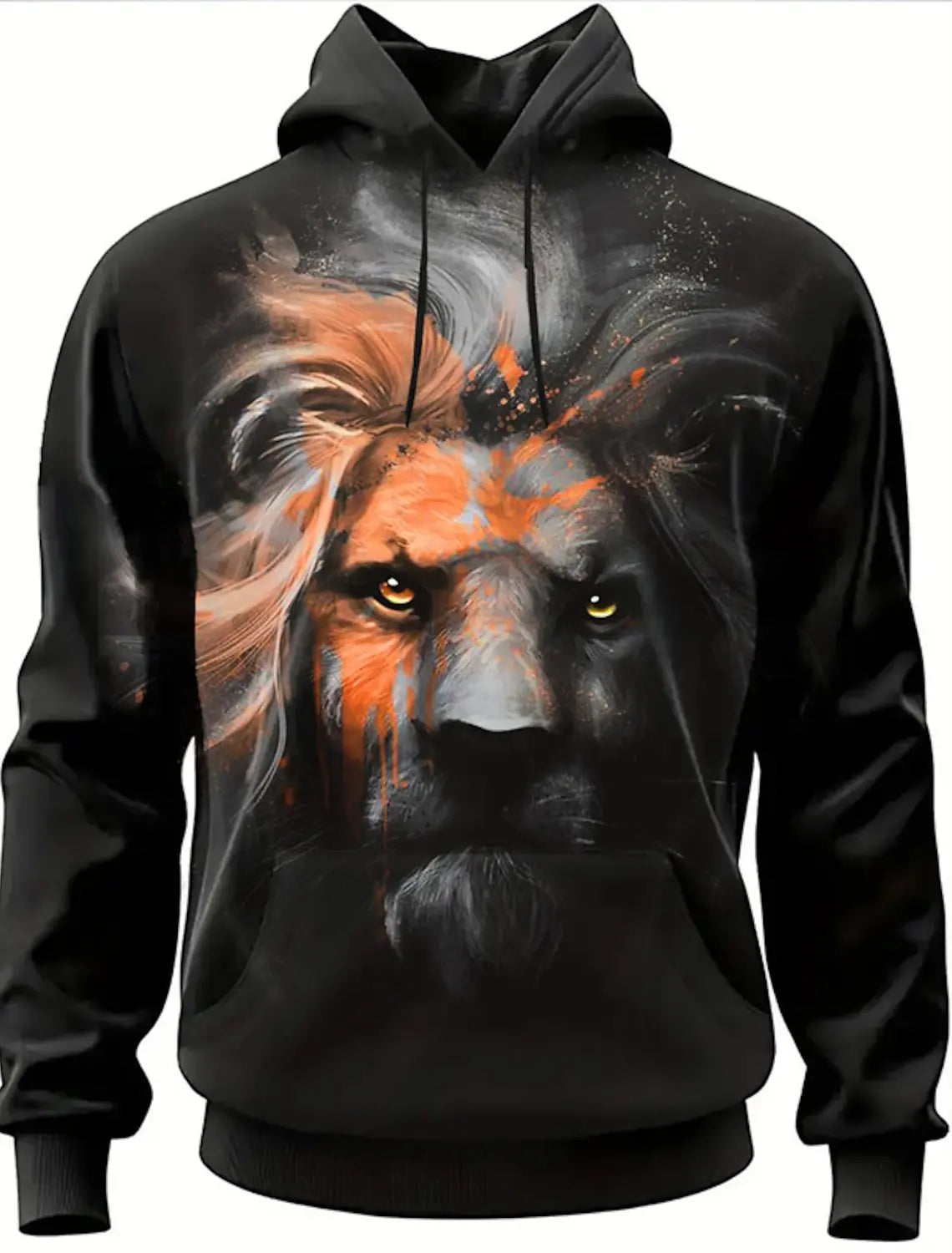 Graphic Lion Men's Fashion 3D Print Hoodie Streetwear Hoodies Long Sleeve Hooded Print Front Pocket Spring Hoodie Sweatshirt