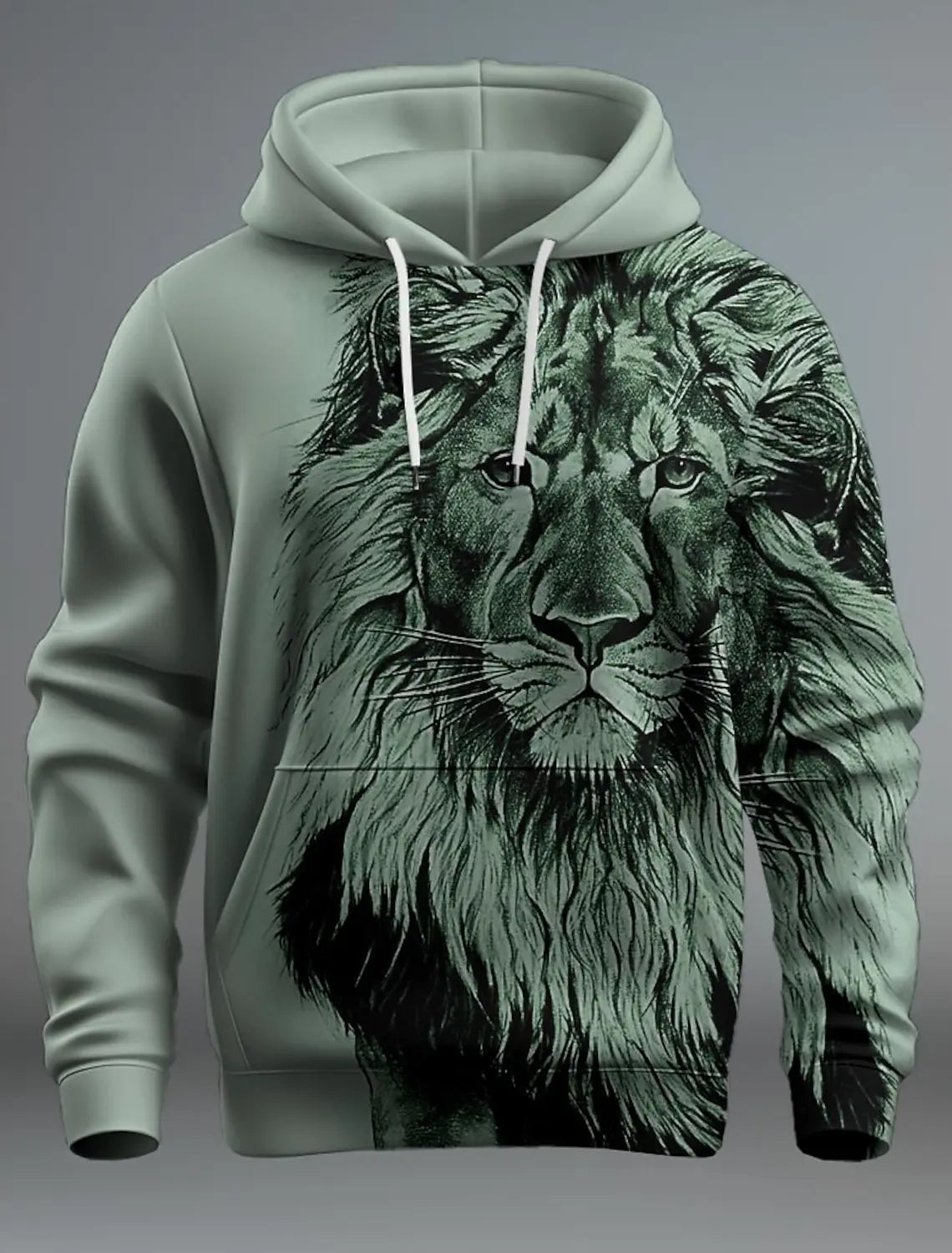 Graphic Lion Men's Fashion 3D Print Hoodie Streetwear Hoodies Long Sleeve Hooded Print Front Pocket Spring Hoodie Sweatshirt