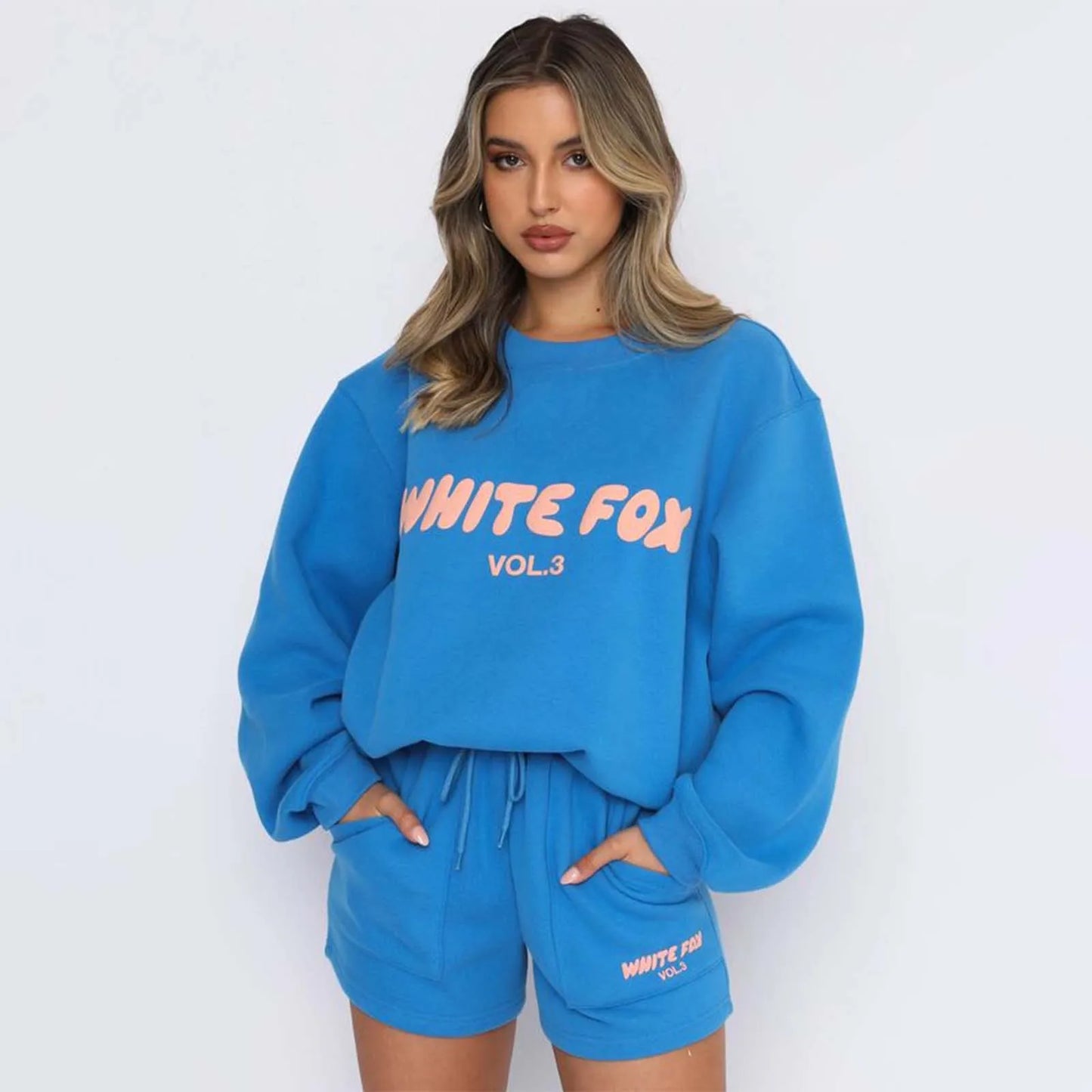 Women's 2 Piece Set Streetwear Letter Printed Hoodie And Sweatpants Shorts Set Women Long Sleeved Top Tracksuit Women Outfit