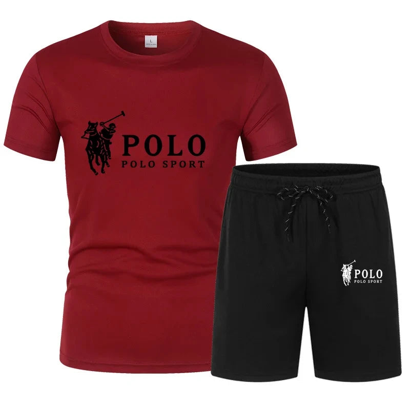 Men's summer two-piece T-shirt and shorts, fitness and freedom, casual wear, jogging clothes, summer fashion