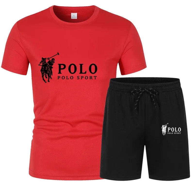 Men's summer two-piece T-shirt and shorts, fitness and freedom, casual wear, jogging clothes, summer fashion