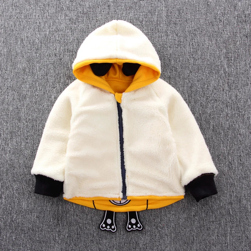 Baby Boys Jacket Kids Winter Thick Coats Toddler Velvet Warm Cotton Hoodies Coat Children Casual Outerwear 1-4 Y Infant Clothing