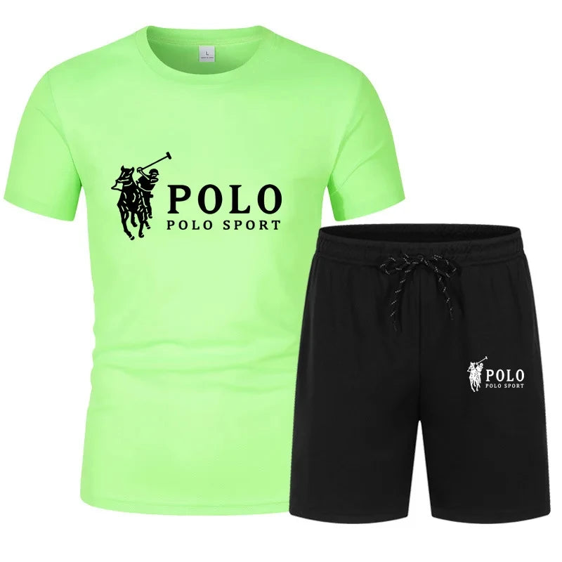 Men's summer two-piece T-shirt and shorts, fitness and freedom, casual wear, jogging clothes, summer fashion