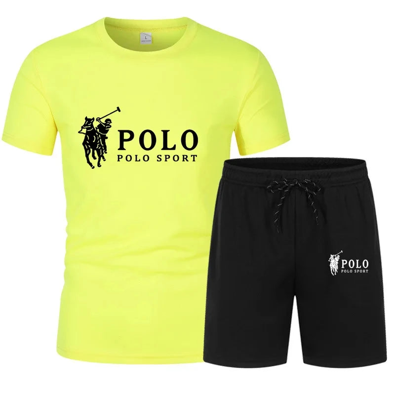 Men's summer two-piece T-shirt and shorts, fitness and freedom, casual wear, jogging clothes, summer fashion