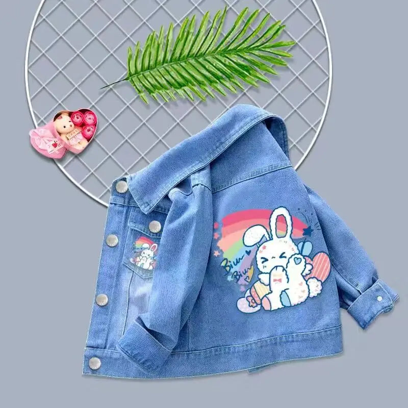 2024 New Cartoon Mickey Minnie Mouse Denim Jacket For Boys Girls Coat Spring Autumn Children Outerwear Baby Kids Casual Jackets