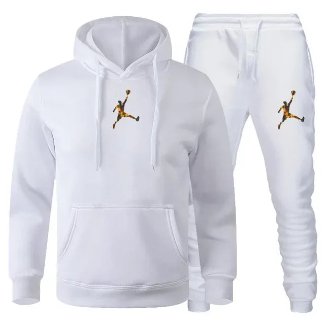 Spring and winter men and women can pullover hoodie + jogging pants two-piece hip hop sportswear suit fashion trend