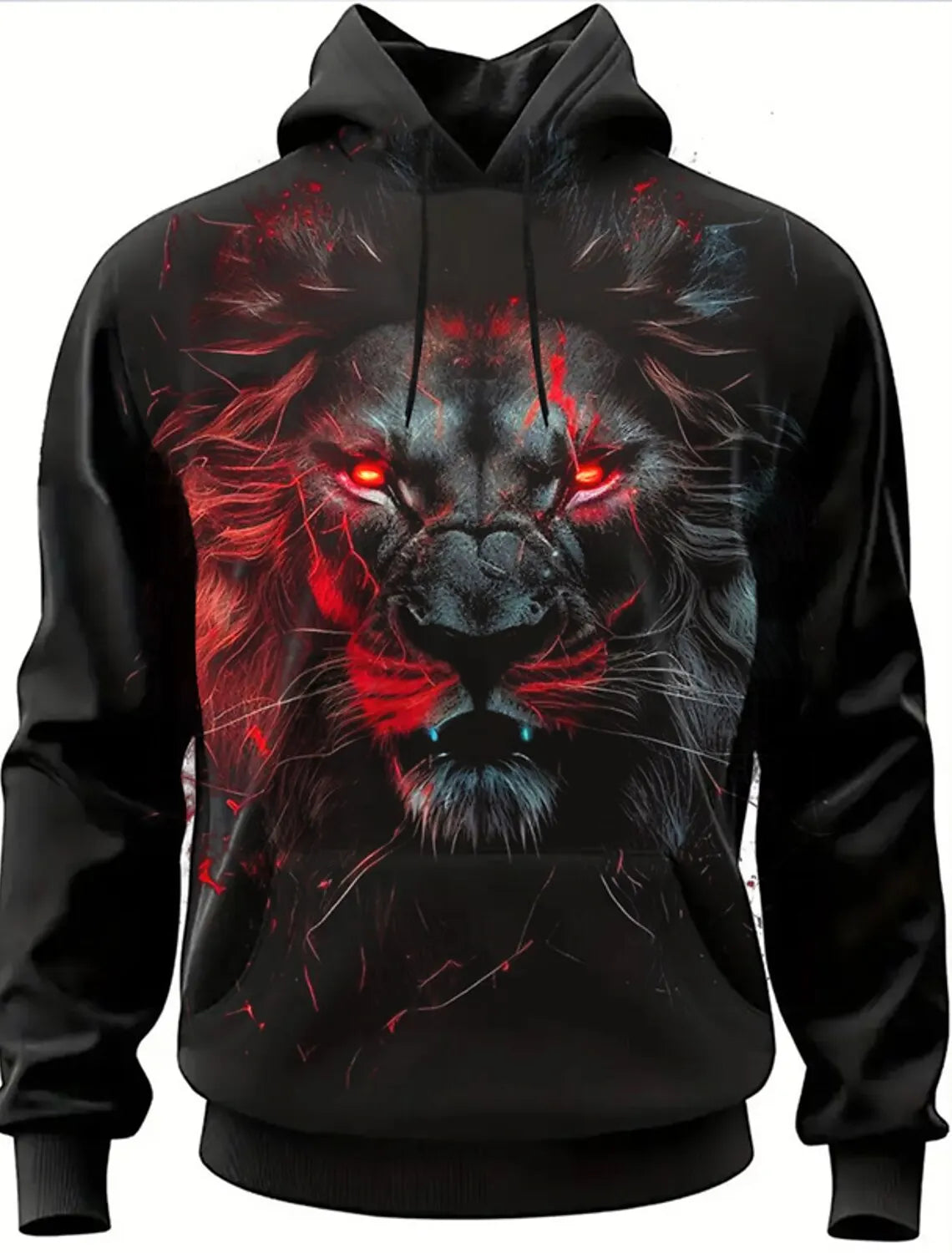 Graphic Lion Men's Fashion 3D Print Hoodie Streetwear Hoodies Long Sleeve Hooded Print Front Pocket Spring Hoodie Sweatshirt