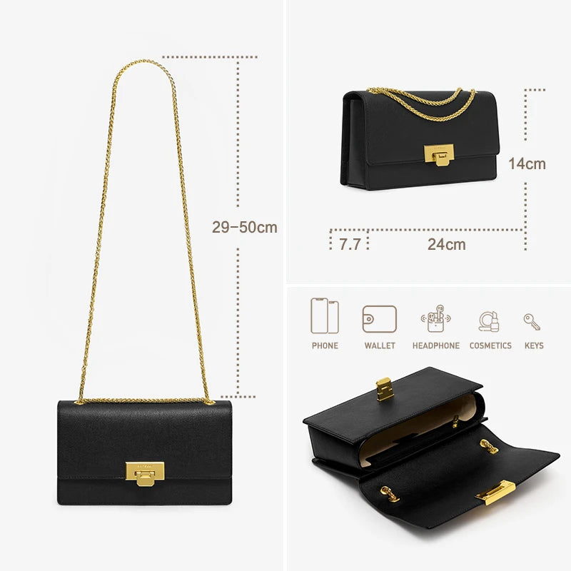 BAFELLI HANDBAG WOMEN'S 2023 NEW FASHION SHOULDER ALL-MATCHING MINIMALIST CHAIN BAG PURSE CASUAL VERSATILE STYLISH LUXURY BRAND