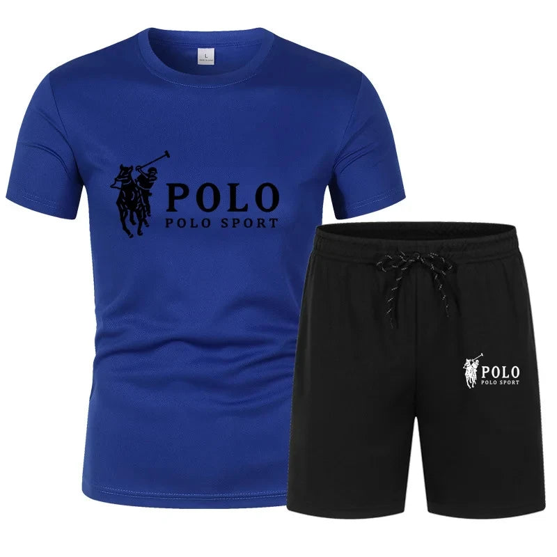 Men's summer two-piece T-shirt and shorts, fitness and freedom, casual wear, jogging clothes, summer fashion